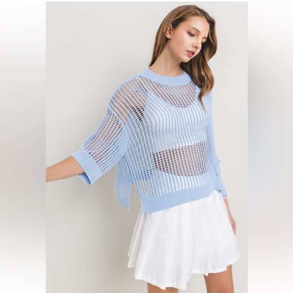 34 Boho Net Knitted Sweater Top - Picture 4 of 6